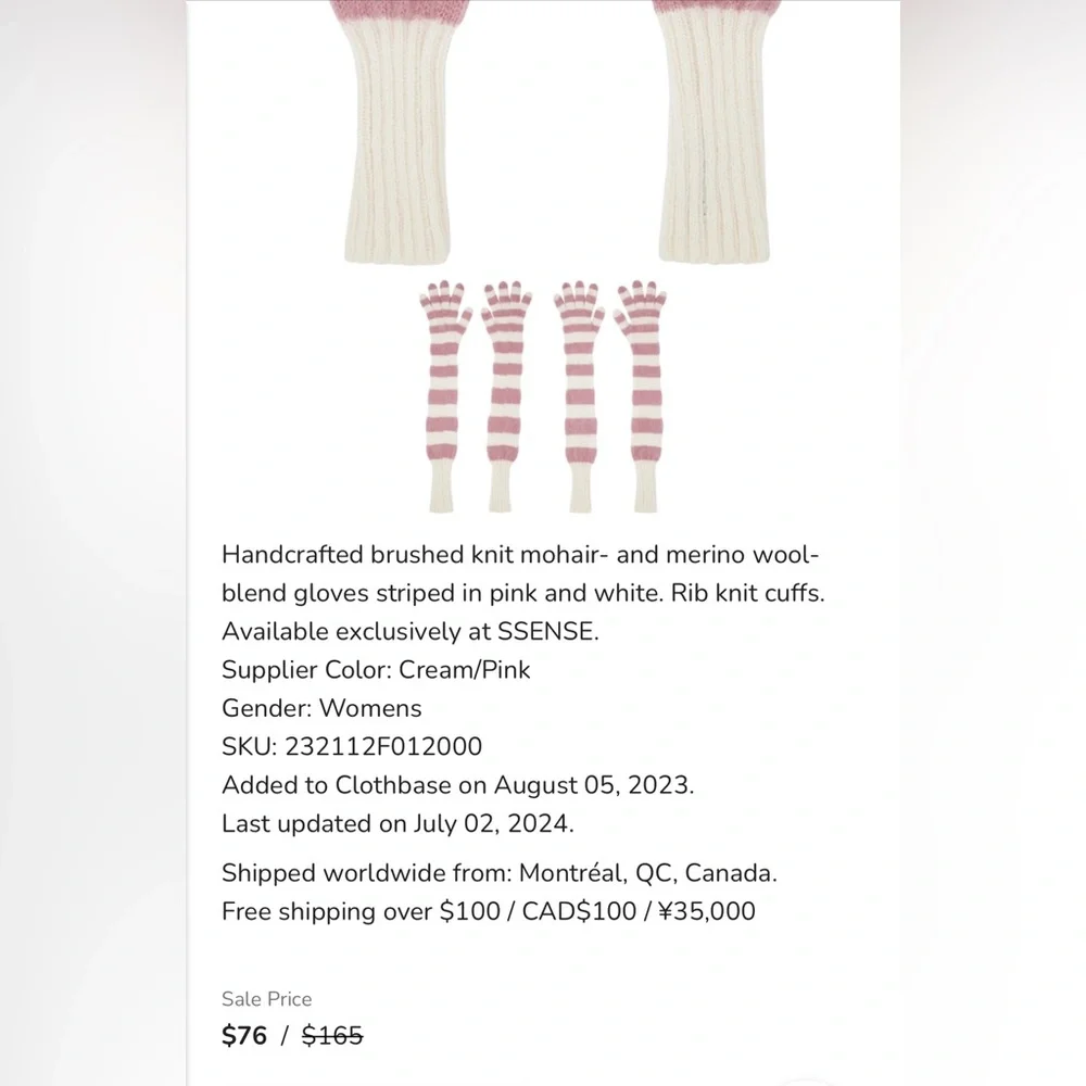 Cozy Striped Pink and Cream Mittens